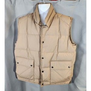 Wear Guard Rugged Vest Mens XL Beige Puffer Duck Down Waterfowl Snaps Outdoors‎